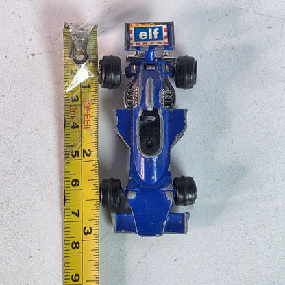 Vintage Yatming Tyrrell Elf F1 Diecast Toy Car Blue Model No. 1070 Made In Hong Kong Pre-Owned Collectible