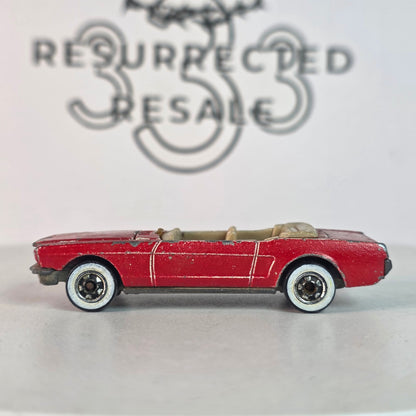 Vintage Hot Wheels '65 Mustang Convertible Red Tan Interior Hong Kong Base Loose