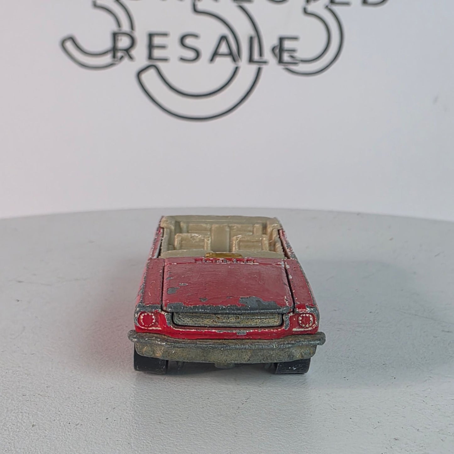 Vintage Hot Wheels '65 Mustang Convertible Red Tan Interior Hong Kong Base Loose