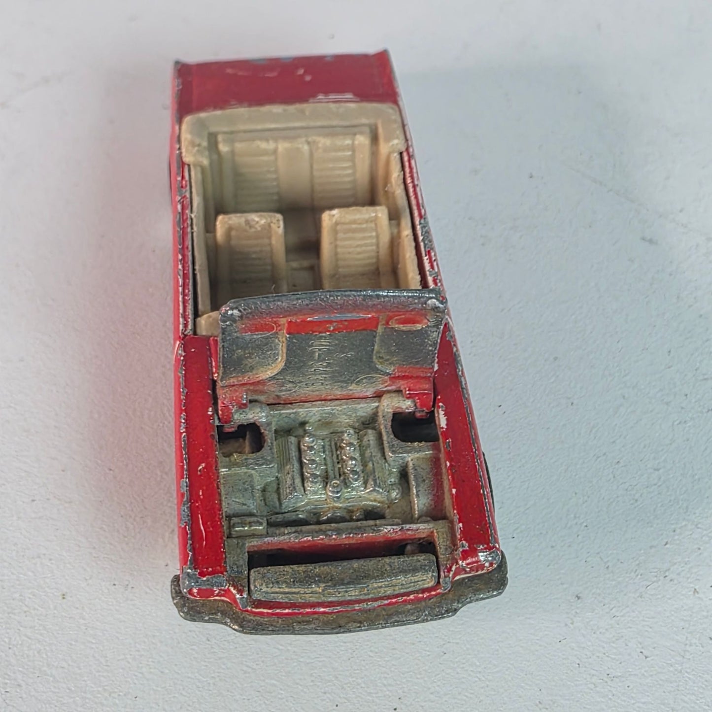 Vintage Hot Wheels '65 Mustang Convertible Red Tan Interior Hong Kong Base Loose