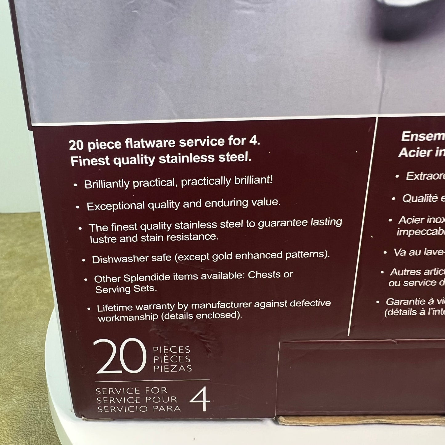 New NIB David Shaw Splendide 20 Piece Stainless Steel Flatware Set Style# 9850504