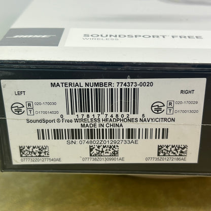 NEW NIB BOSE SoundSport Free Wireless EarBuds Headphones