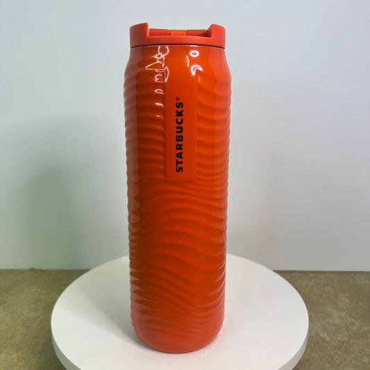 New NWT Starbucks Orange Wave Tumbler (16 oz)