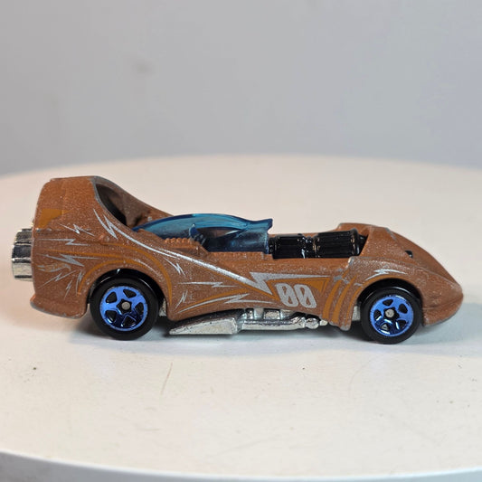 Hot Wheels 1995 Power Rocket 2014 Edition Die-Cast Car With Metallic Copper Body & Blue Accents