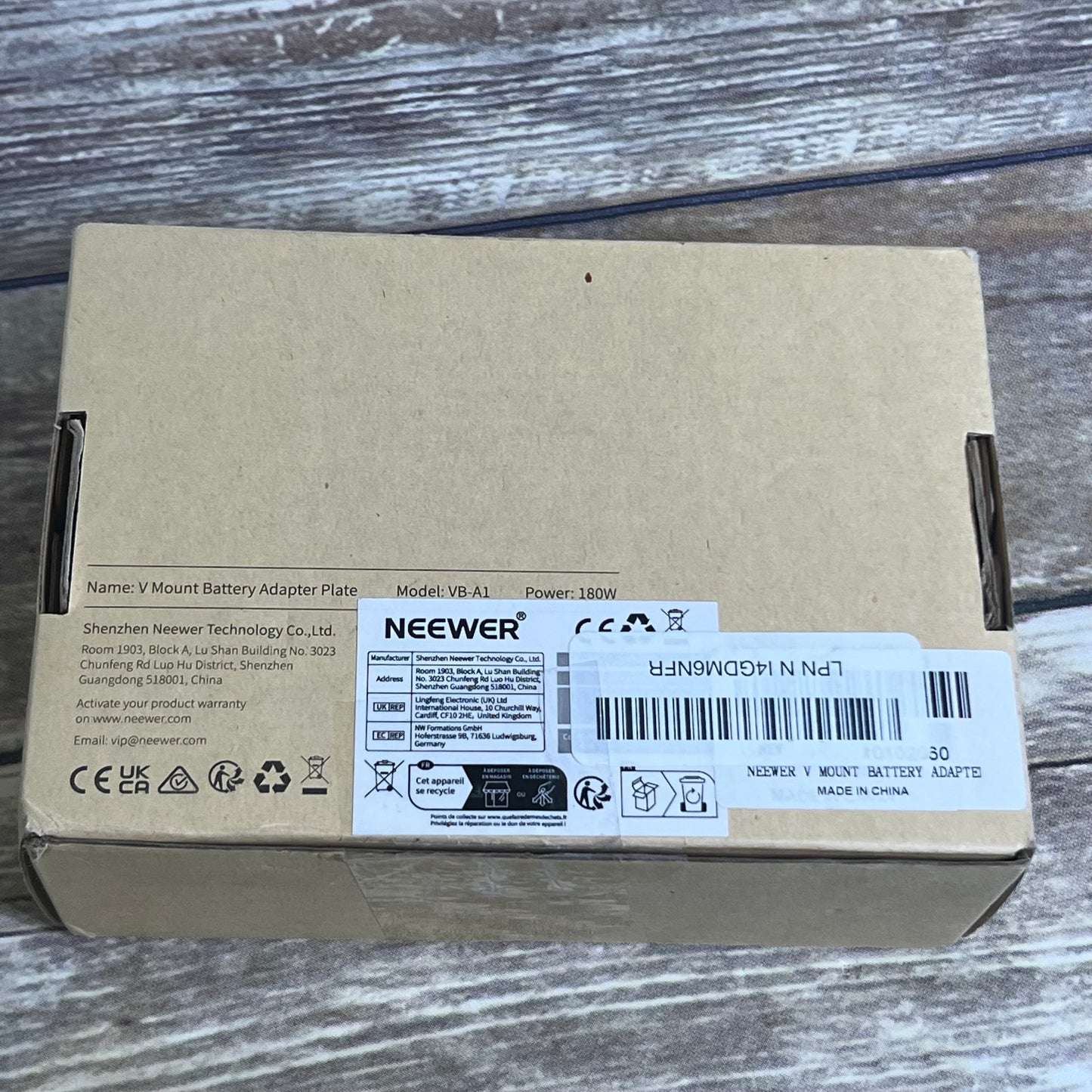 NIB New NEEWER VB-A1 V Mount Battery Adapter Plate 15mm Dual Rod Clamps SKU: 66603062