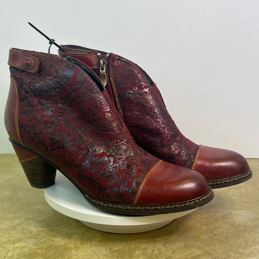 New L'Artiste Women’s Red Calming Bootie Size EU 41 US 9.5
