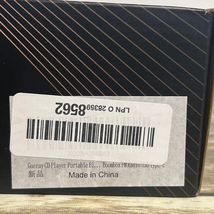 Gueray Portable Bluetooth Music Player CD Player FM Radio Model KC-806 ONLY BLACK ONE LEFT!!!