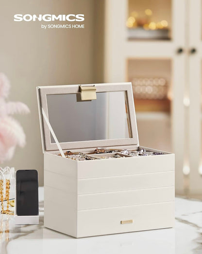 NIOB New SONGMICS Jewelry Box JBC164W01 White