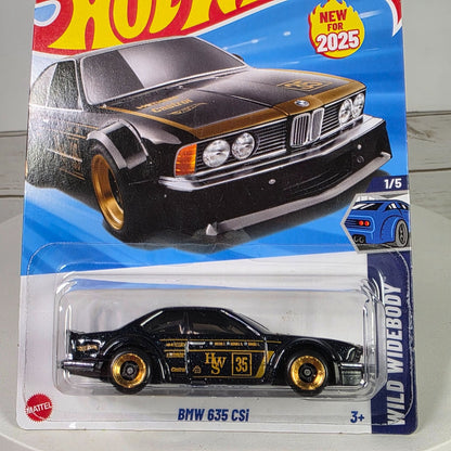 Hot Wheels BMW 635 CSi 2025 Collectible Die-Cast Car 1:5 Wild Widebody Series Black W/Gold Accents 185/250 Limited Edition