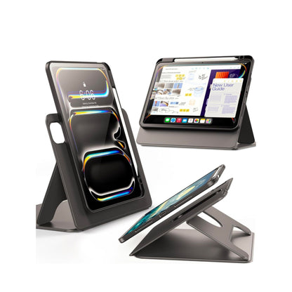 Infiland 360° Rotating Black Crystal Acrylic Transparent Back Protective Case For iPad Pro 12.9 Inch