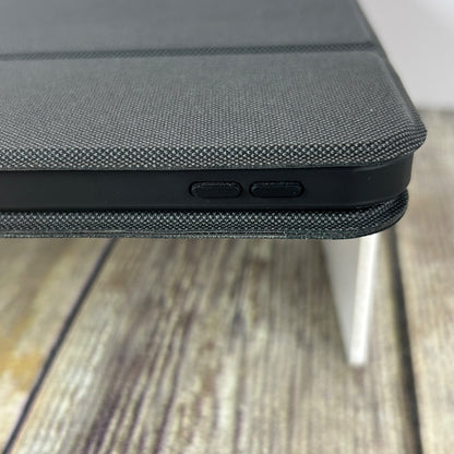 Infiland 360° Rotating Black Crystal Acrylic Transparent Back Protective Case For iPad Pro 12.9 Inch