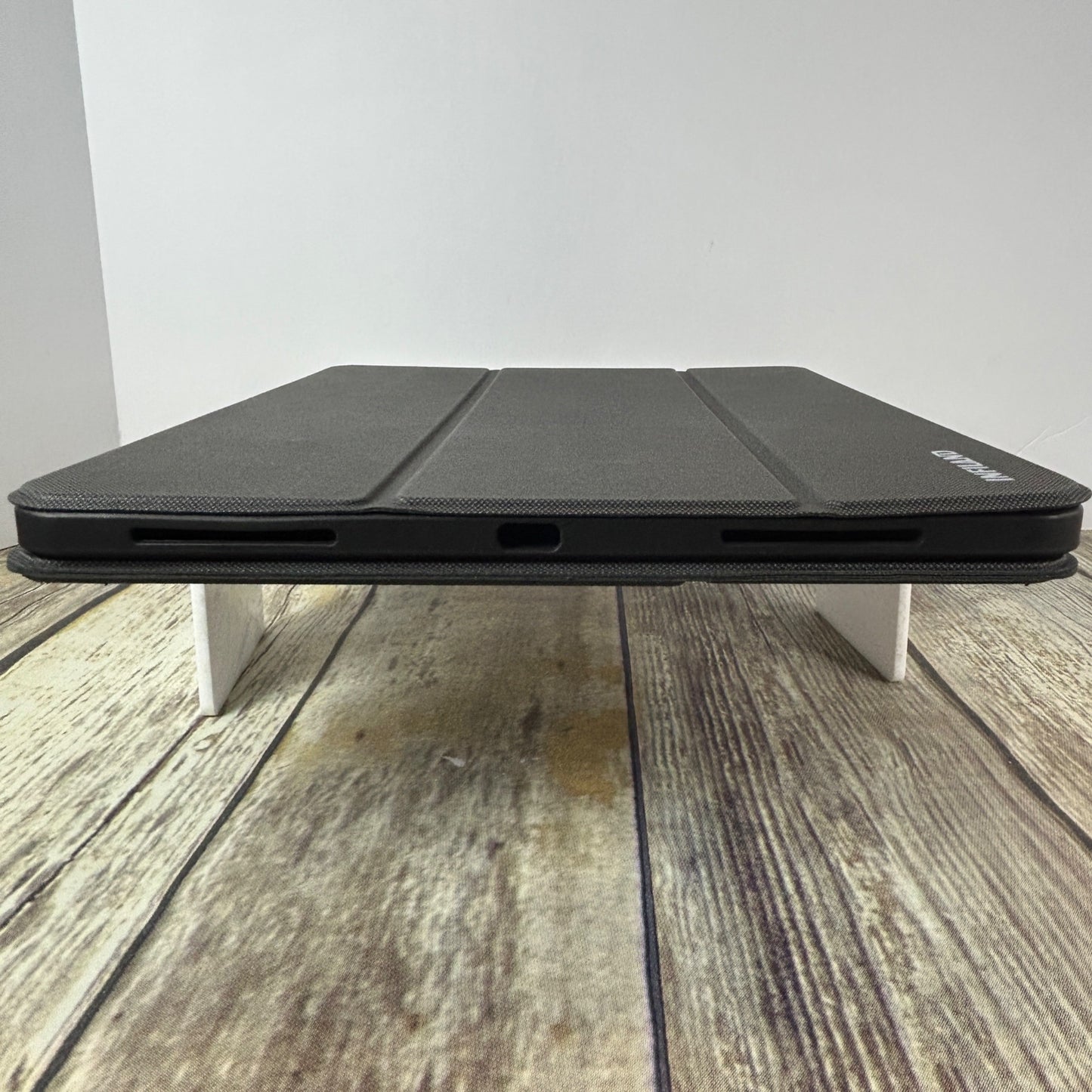 Infiland 360° Rotating Black Crystal Acrylic Transparent Back Protective Case For iPad Pro 12.9 Inch