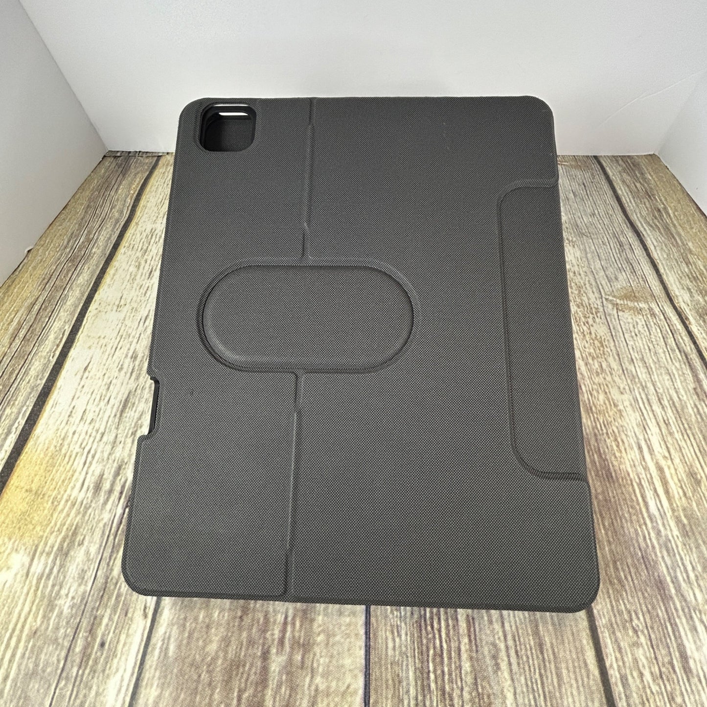 Infiland 360° Rotating Black Crystal Acrylic Transparent Back Protective Case For iPad Pro 12.9 Inch