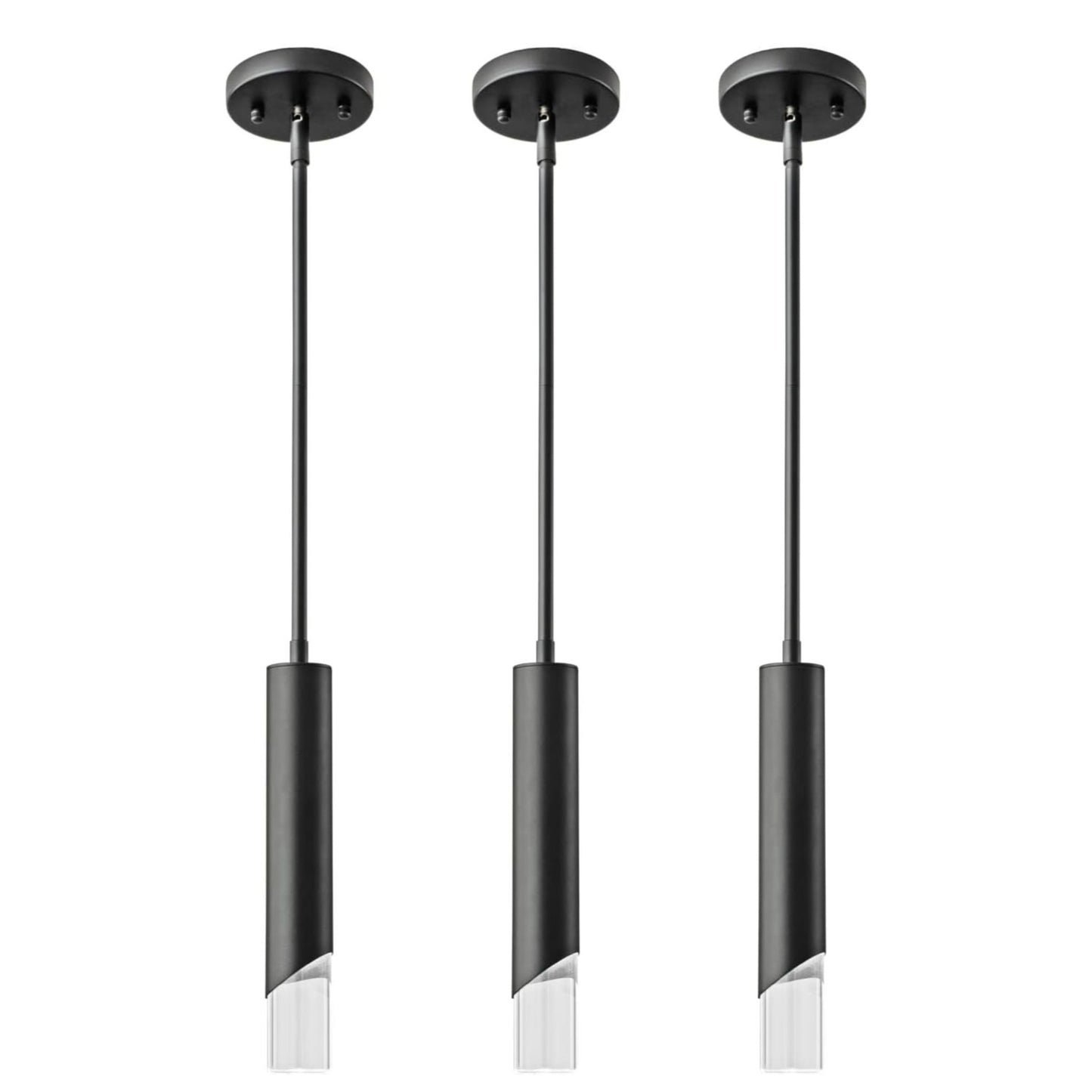 Modern Black LED Pendant Light Fixture Set Of 3