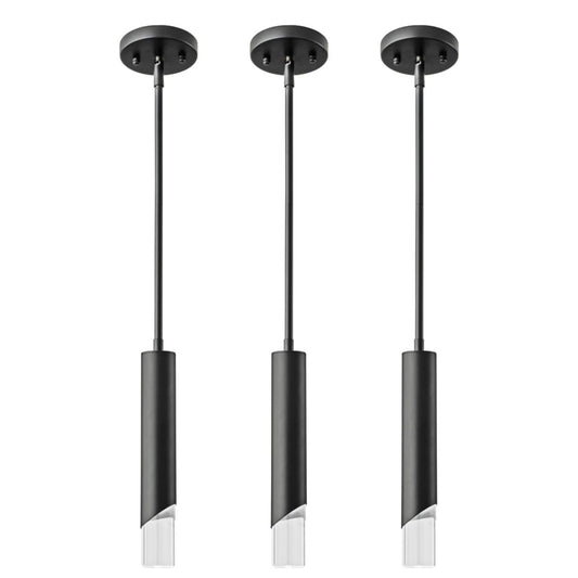 Modern Black LED Pendant Light Fixture Set Of 3