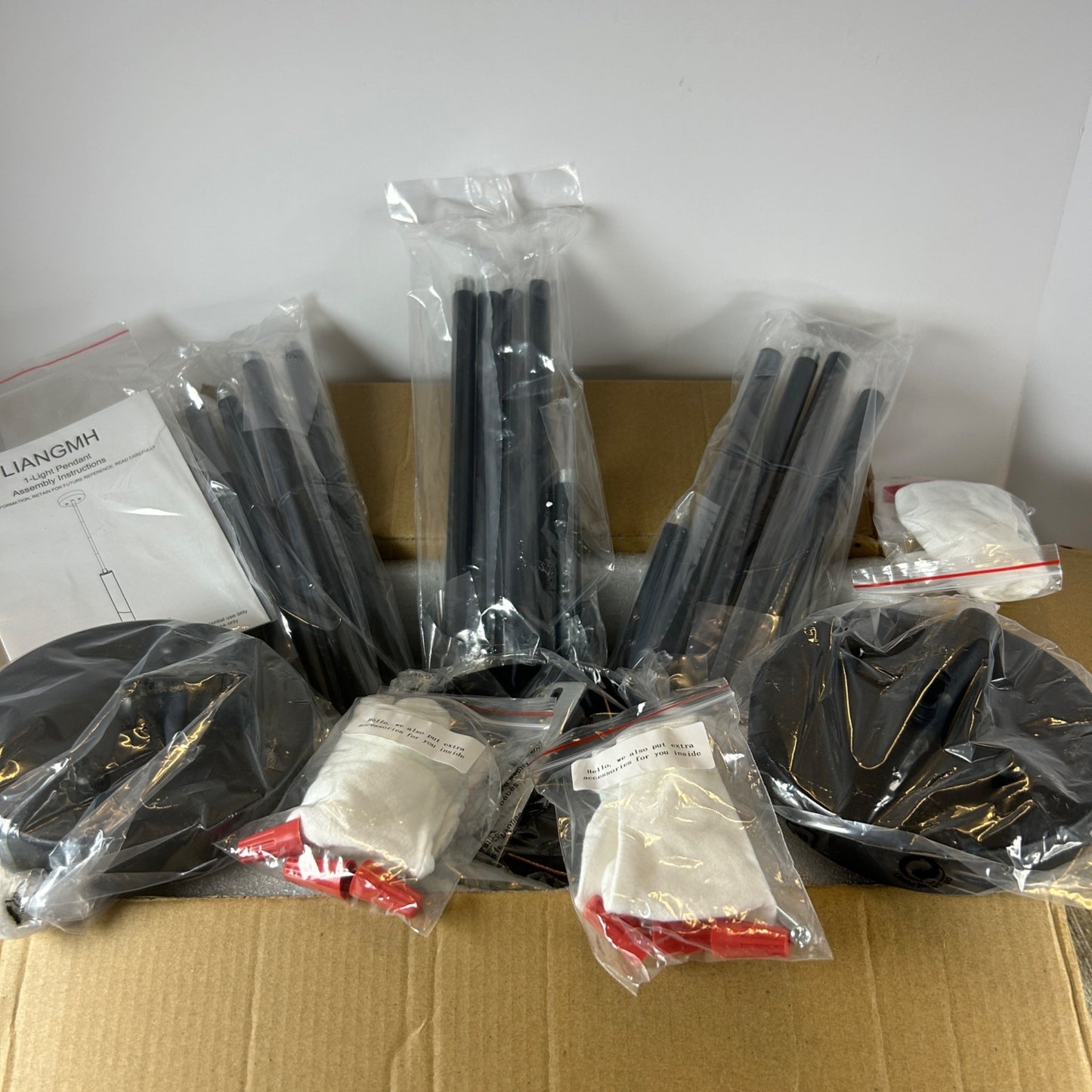 Modern Black LED Pendant Light Fixture Set Of 3