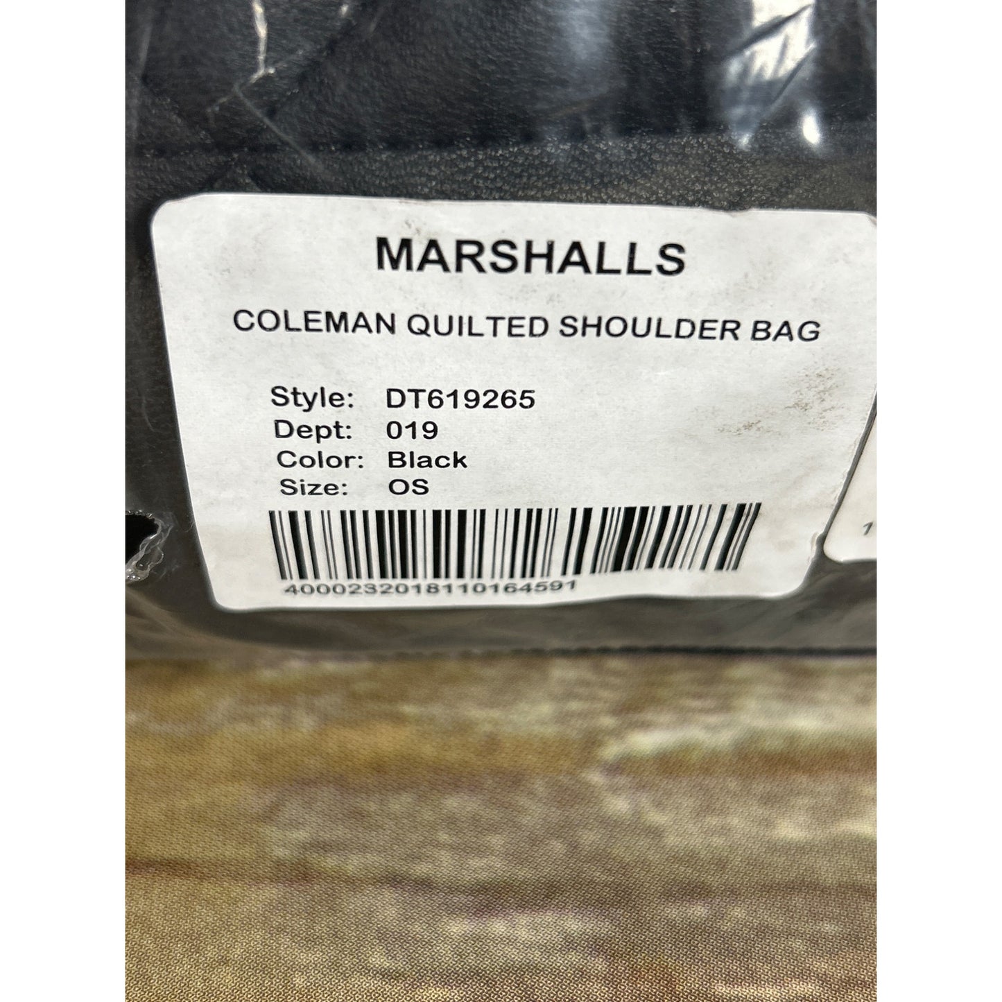 Steve Madden Coleman Black Quilted Shoulder Bag With Gold Monogram Detail & Chain Strap