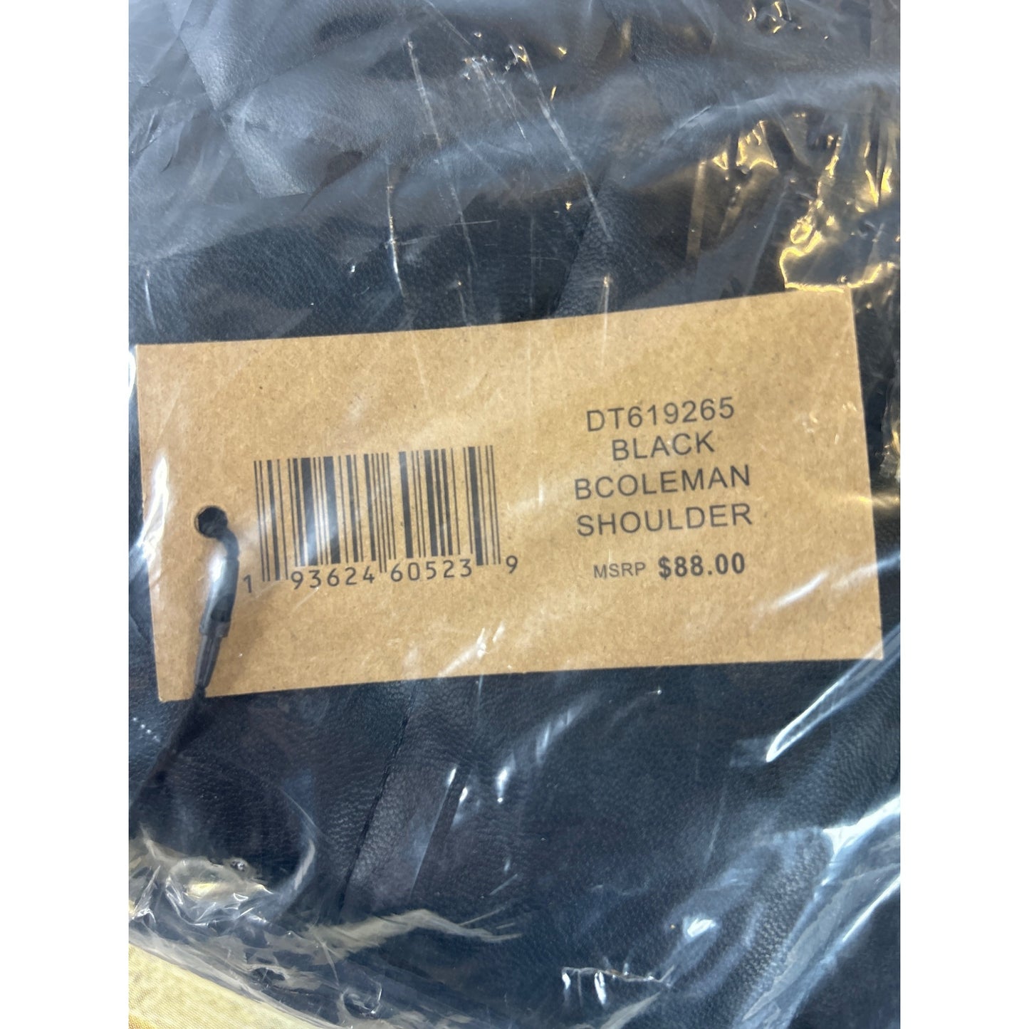 Steve Madden Coleman Black Quilted Shoulder Bag With Gold Monogram Detail & Chain Strap