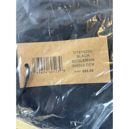 Steve Madden Coleman Black Quilted Shoulder Bag With Gold Monogram Detail & Chain Strap