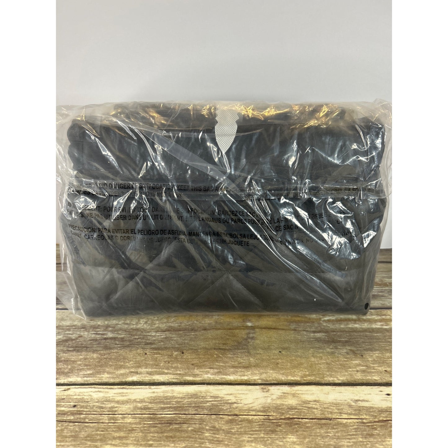 Steve Madden Coleman Black Quilted Shoulder Bag With Gold Monogram Detail & Chain Strap