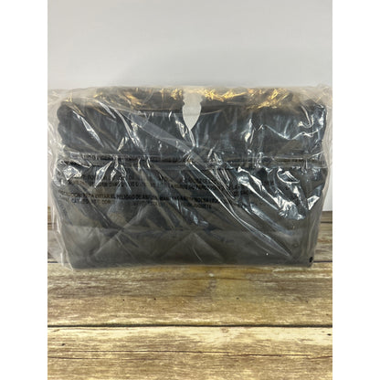 Steve Madden Coleman Black Quilted Shoulder Bag With Gold Monogram Detail & Chain Strap