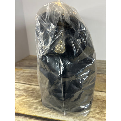 Steve Madden Coleman Black Quilted Shoulder Bag With Gold Monogram Detail & Chain Strap