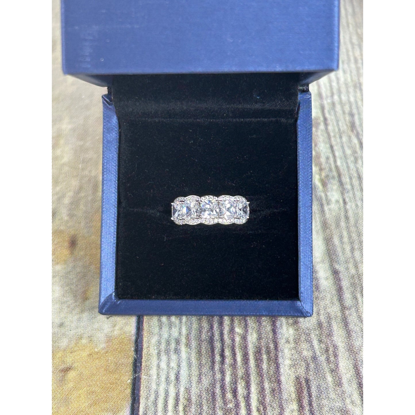 Sterling Silver 5-Stone White Sapphire Ring Nickel-Free