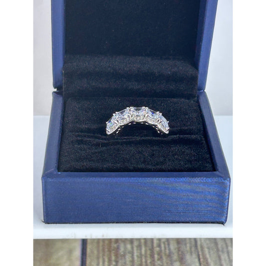 Sterling Silver 5-Stone White Sapphire Ring Nickel-Free