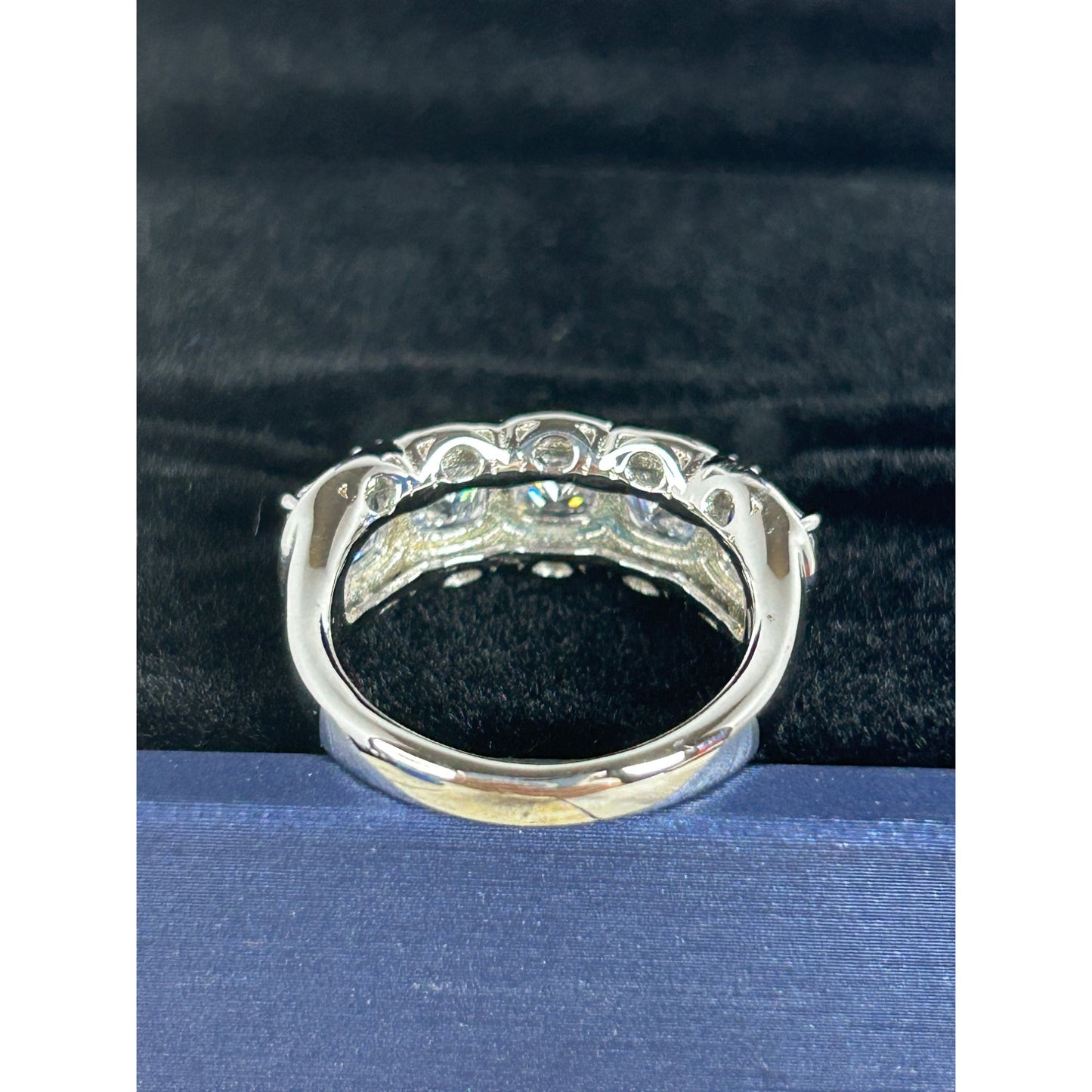 Sterling Silver 5-Stone White Sapphire Ring Nickel-Free