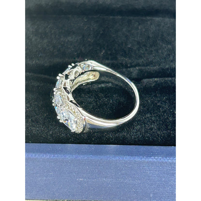 Sterling Silver 5-Stone White Sapphire Ring Nickel-Free