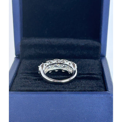 Sterling Silver 5-Stone White Sapphire Ring Nickel-Free