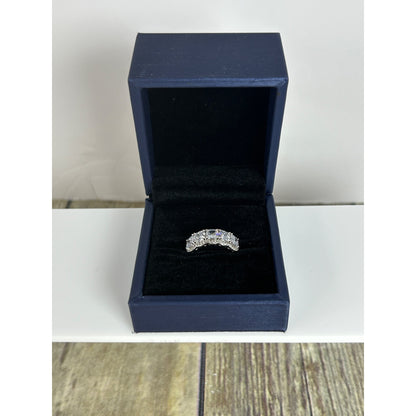 Sterling Silver 5-Stone White Sapphire Ring Nickel-Free