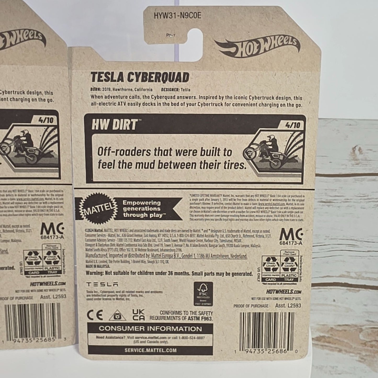 Hot Wheels Tesla Cyberquad HW Dirt Die-Cast Collectible 82/250 Limited Edition New For 2025