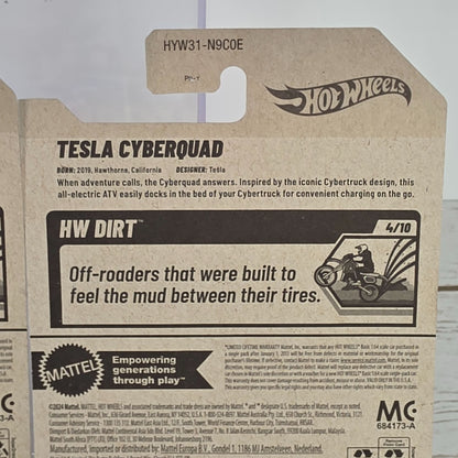 Hot Wheels Tesla Cyberquad HW Dirt Die-Cast Collectible 82/250 Limited Edition New For 2025