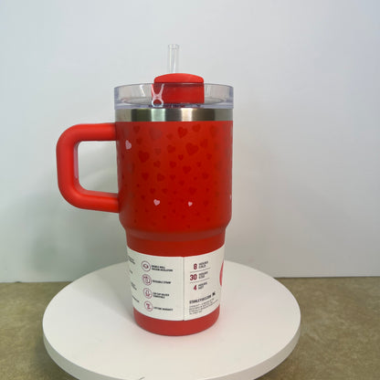 New Stanley ❤️ Valentine's Day 20OZ Flowstate Tumbler  'Ruby Hearts' - NEW Limited