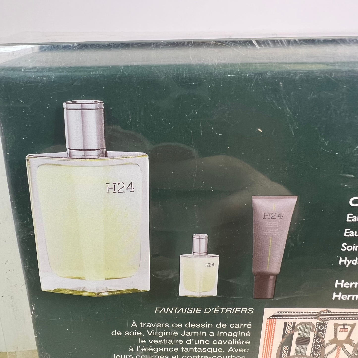 Hermes Paris Men’s H24 Eau de Toilette Fantaisie Etriers Cologne Fragrance Set Small Travel Size Empty