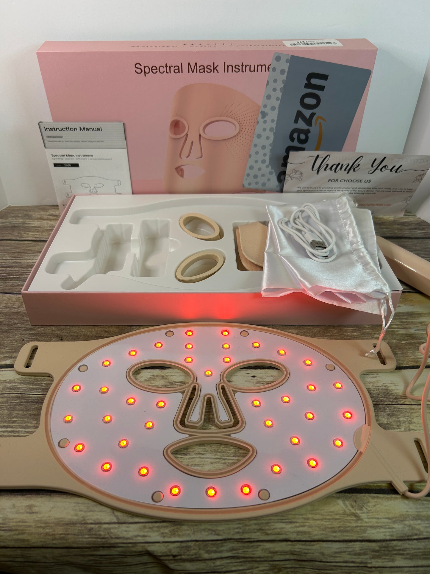 KETAN LED Light Therapy Mask, Blue Red Light Therapy Facial Skin Care Mask