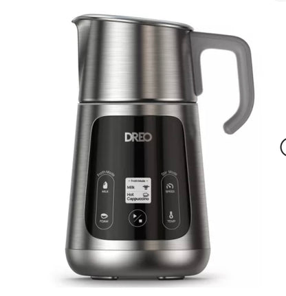 NIB New DREO BaristaMaksr Milk Frother Model No. DR-KMF001 Stainless Steel