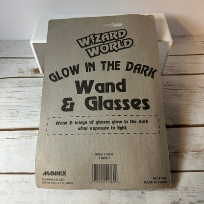Vintage Harry Potter Inspired Wizard World Glow In The Dark Wand & Glasses