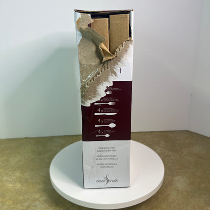 New NIB David Shaw Splendide 20 Piece Stainless Steel Flatware Set Style# 9850504