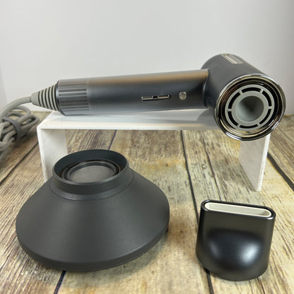 Plasma 110.000 RPM BLDC Hair Dryer W/ Diffuser & Nozzle Magnetic Attachments Gray