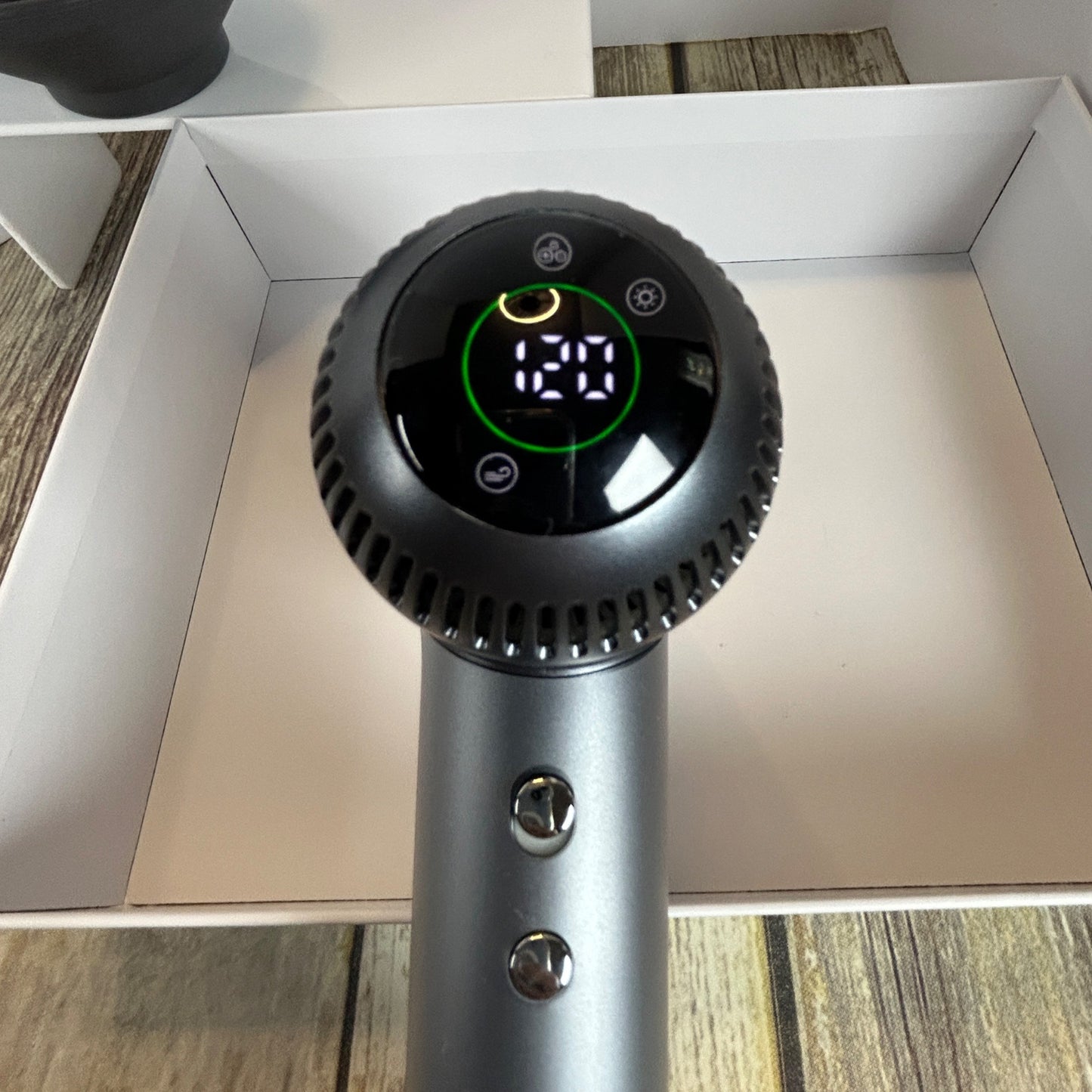 Plasma 110.000 RPM BLDC Hair Dryer W/ Diffuser & Nozzle Magnetic Attachments Gray