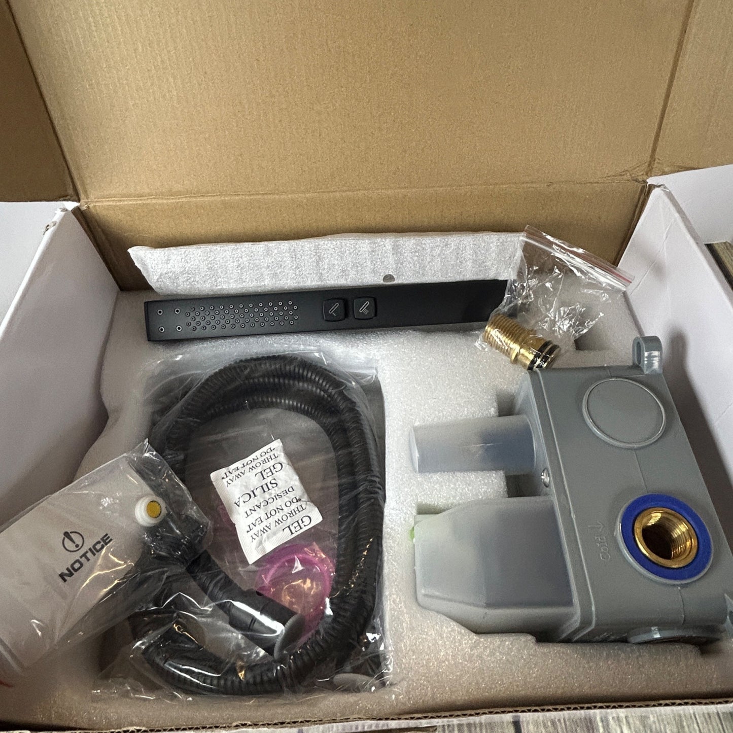 Hoimpro Wall Mount Bathtub Faucet Set With Waterfall Tub Spout & Handheld Sprayer Matte Black