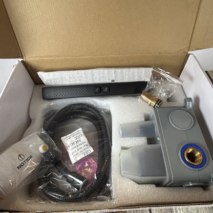 Hoimpro Wall Mount Bathtub Faucet Set With Waterfall Tub Spout & Handheld Sprayer Matte Black