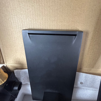 Hoimpro Wall Mount Bathtub Faucet Set With Waterfall Tub Spout & Handheld Sprayer Matte Black