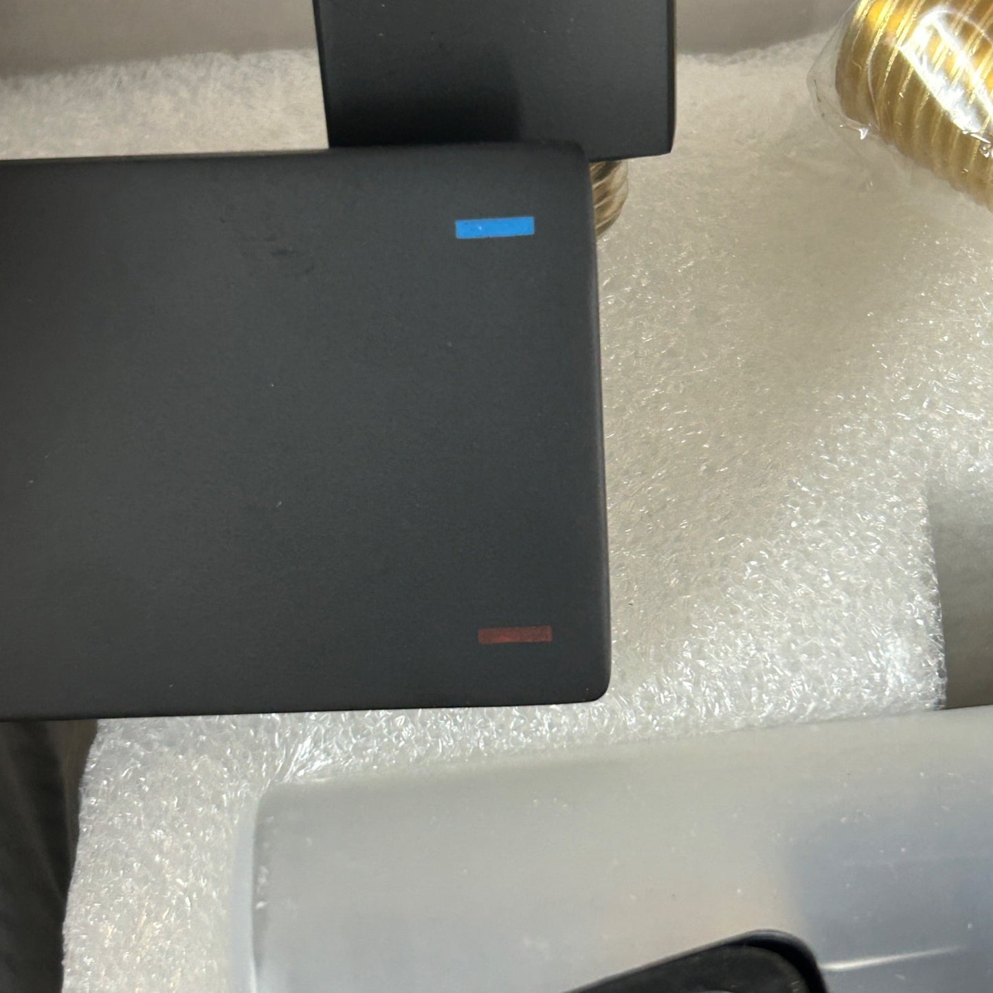 Hoimpro Wall Mount Bathtub Faucet Set With Waterfall Tub Spout & Handheld Sprayer Matte Black