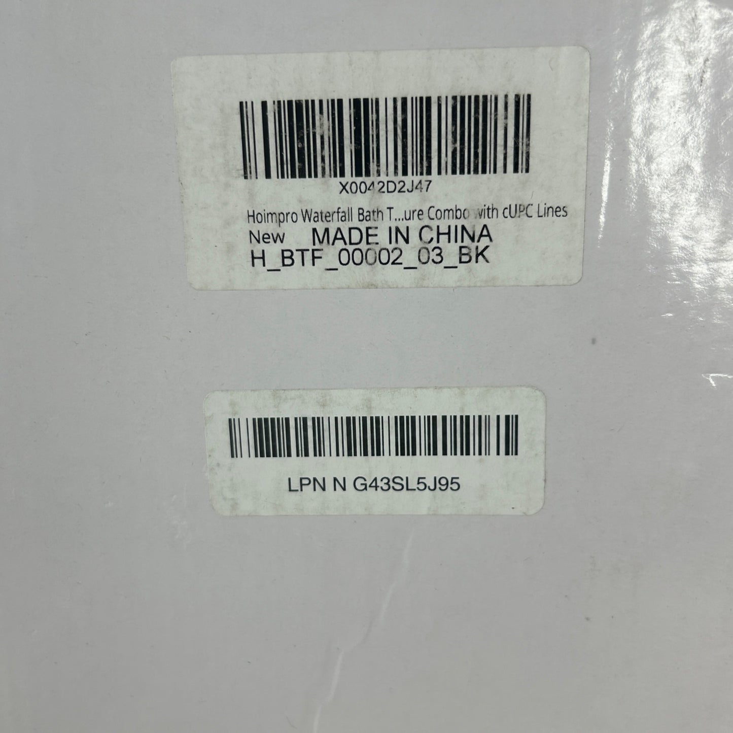 Hoimpro Wall Mount Bathtub Faucet Set With Waterfall Tub Spout & Handheld Sprayer Matte Black