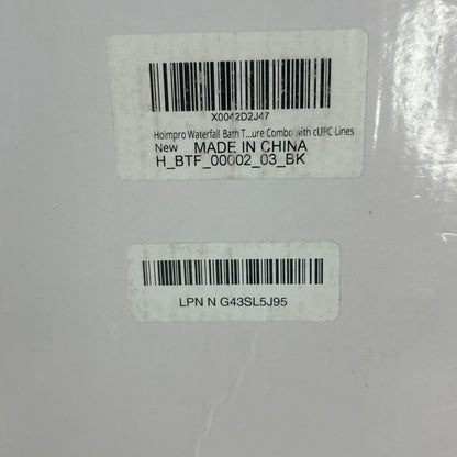 Hoimpro Wall Mount Bathtub Faucet Set With Waterfall Tub Spout & Handheld Sprayer Matte Black