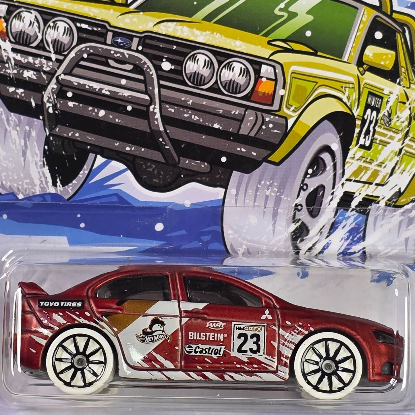 2023 Hot Wheels Winter Holiday Collection 2008 Lancer Evolution Satin Red Model Car