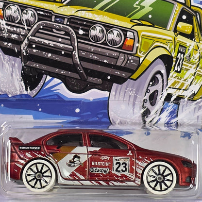 2023 Hot Wheels Winter Holiday Collection 2008 Lancer Evolution Satin Red Model Car